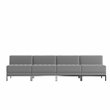Flash Furniture 4 Piece Gray LeatherSoft Modular Lounge Set with Ganging Clips