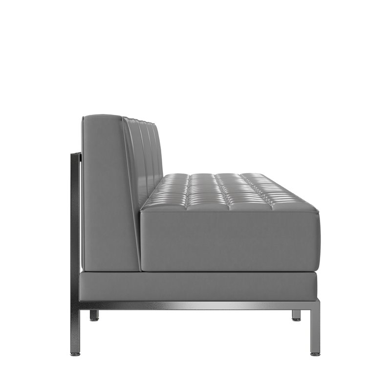 Flash Furniture 4 Piece Gray LeatherSoft Modular Lounge Set with Ganging Clips