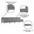 Flash Furniture 4 Piece Gray LeatherSoft Modular Lounge Set with Ganging Clips