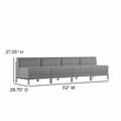 Flash Furniture 4 Piece Gray LeatherSoft Modular Lounge Set with Ganging Clips