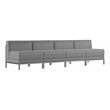 Flash Furniture 4 Piece Gray LeatherSoft Modular Lounge Set with Ganging Clips