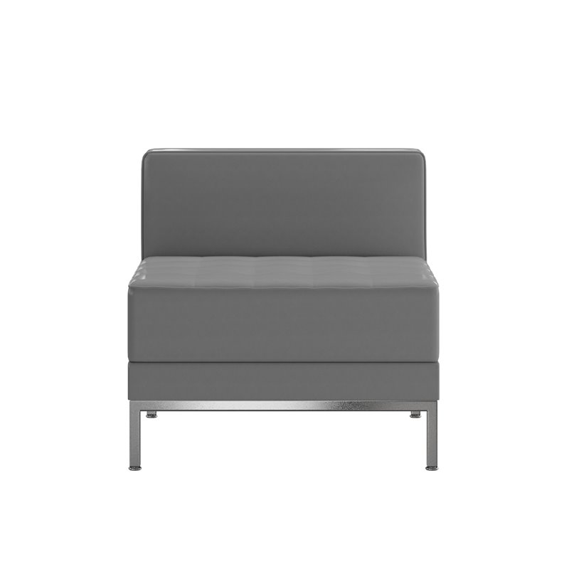 Flash Furniture Contemporary Gray LeatherSoft Middle Chair