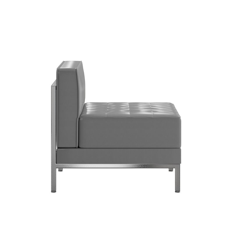 Flash Furniture Contemporary Gray LeatherSoft Middle Chair