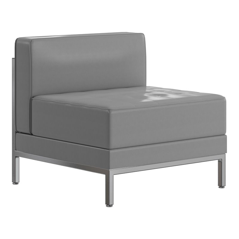 Flash Furniture Contemporary Gray LeatherSoft Middle Chair