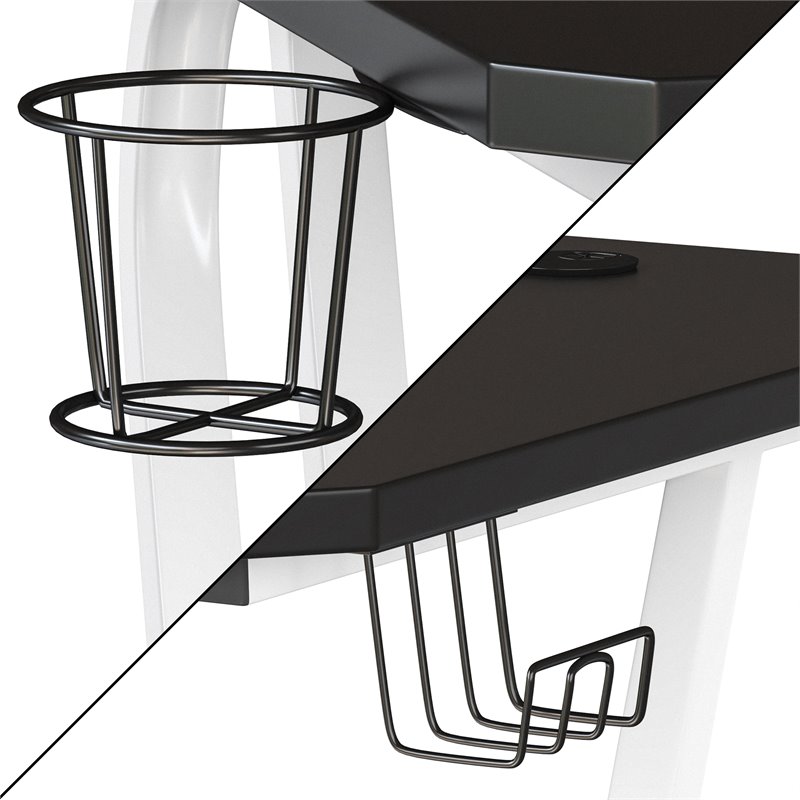 Flash Furniture Engineered Wood and Steel Gaming Ergonomic Desk in White