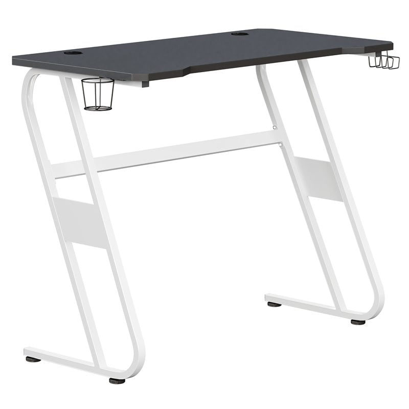 Flash Furniture Engineered Wood and Steel Gaming Ergonomic Desk in White