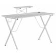 Flash Furniture Metal & Engineered Wood Gaming Desk with Monitor Stand in White