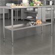 Flash Furniture Metal Galvanized Work Table Shelf for 24 x 60 Table in Gray