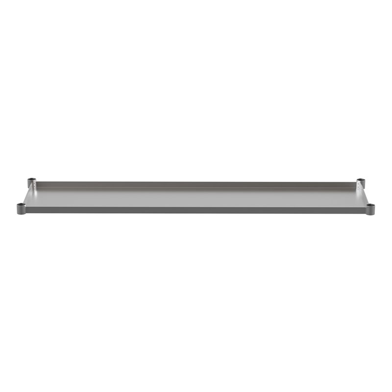 Flash Furniture Metal Galvanized Work Table Shelf for 30 x 72 Table in Gray