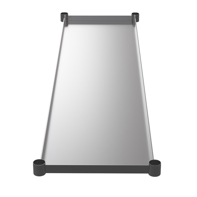 Flash Furniture Metal Galvanized Work Table Shelf for 30 x 72 Table in Gray
