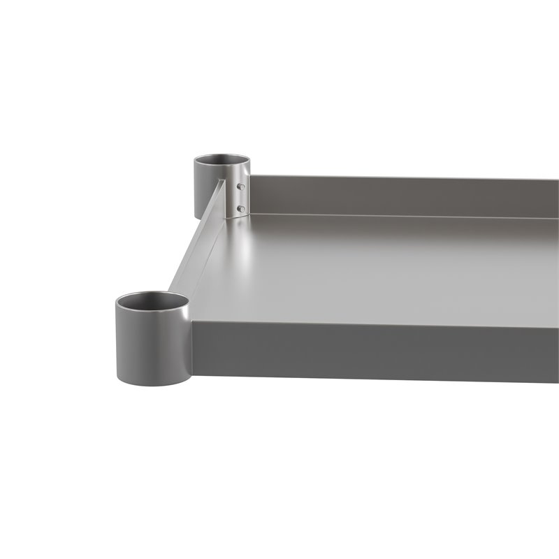 Flash Furniture Metal Galvanized Work Table Shelf for 30 x 72 Table in Gray