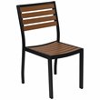 Flash Furniture 5 Piece Metal Patio Table with 4 Chairs Set in Teak Brown/Black