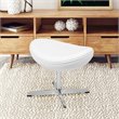 Flash Furniture LeatherSoft And Fiberglass Saddle Ottoman in White