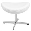 Flash Furniture LeatherSoft And Fiberglass Saddle Ottoman in White