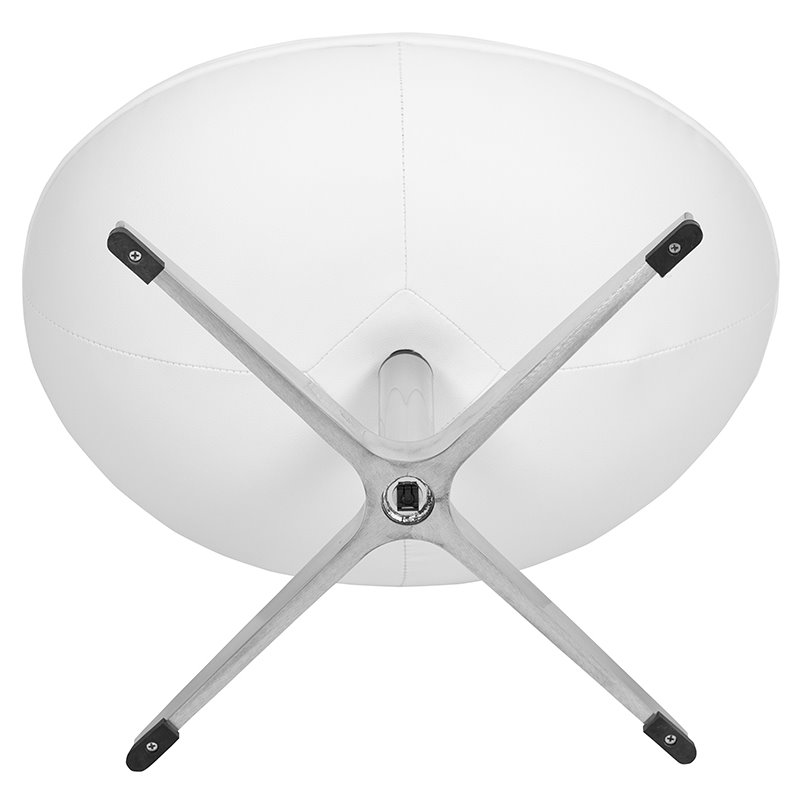 Flash Furniture LeatherSoft And Fiberglass Saddle Ottoman in White