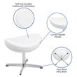 Flash Furniture LeatherSoft And Fiberglass Saddle Ottoman in White