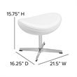 Flash Furniture LeatherSoft And Fiberglass Saddle Ottoman in White