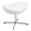 Flash Furniture LeatherSoft And Fiberglass Saddle Ottoman in White