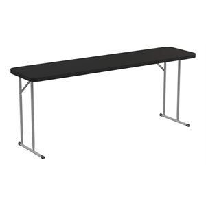 flash furniture rectangle plastic folding training/seminar table in black