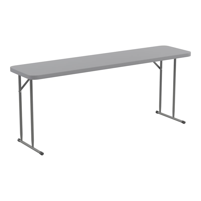 Flash Furniture Rectangle Plastic Folding Training/Seminar Table in Gray