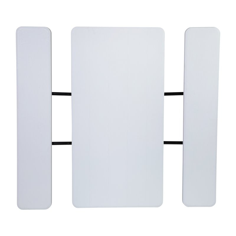 Flash Furniture Insta-Fold Metal Folding Picnic Table and Bench Set in White