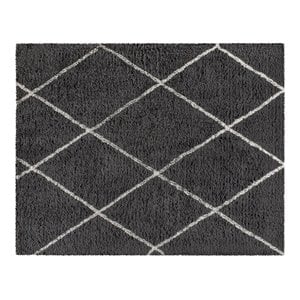 Flash Furniture 120&quot x 94&quot Geometric Fabric Area Rug in Charcoal/Ivory