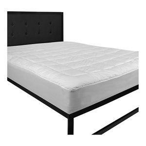 flash furniture hypoallergenic cotton & polyester full mattress pad in white