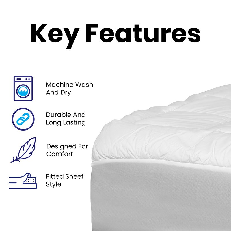 Flash Furniture Hypoallergenic Cotton & Polyester King Mattress Pad in White