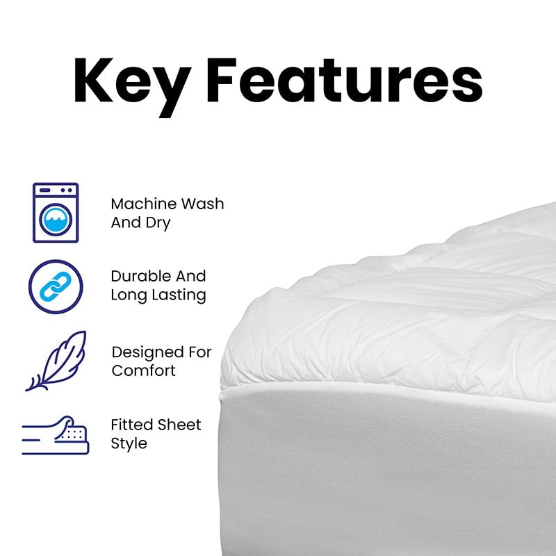 Flash Furniture Cotton & Polyester Queen Mattress Pad in White