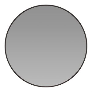 Flash Furniture 24&quot Round Aluminum and Glass Wall Mount Mirror in Black