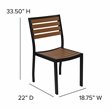 Flash Furniture 7 Piece Metal Patio Dining Set with Umbrella and Base - Blue
