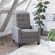 Flash Furniture Upholstery Fabric Pushback Recliner w/Button Tufted Back in Gray