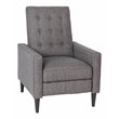 Flash Furniture Upholstery Fabric Pushback Recliner w/Button Tufted Back in Gray