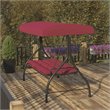 Flash Furniture Metal Patio Swing and Bed Canopy Hammock in Maroon Red