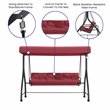 Flash Furniture Metal Patio Swing and Bed Canopy Hammock in Maroon Red