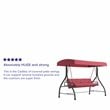 Flash Furniture Metal Patio Swing and Bed Canopy Hammock in Maroon Red