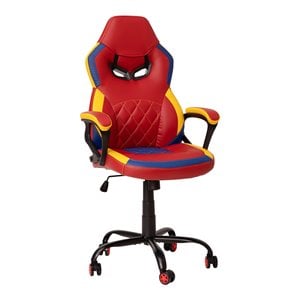 Flash Furniture LeatherSoft Gaming Chair with Diamond Stitching in Red/Yellow