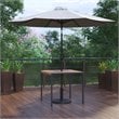 Flash Furniture Steel Metal Patio Table and Umbrella with Base in Gray