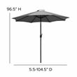Flash Furniture Steel Metal Patio Table and Umbrella with Base in Gray