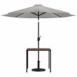 Flash Furniture Steel Metal Patio Table and Umbrella with Base in Gray