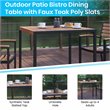 Flash Furniture Steel Metal Patio Table and Umbrella with Base in Blue