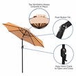 Flash Furniture Steel Metal Patio Table and Umbrella with Base in Tan