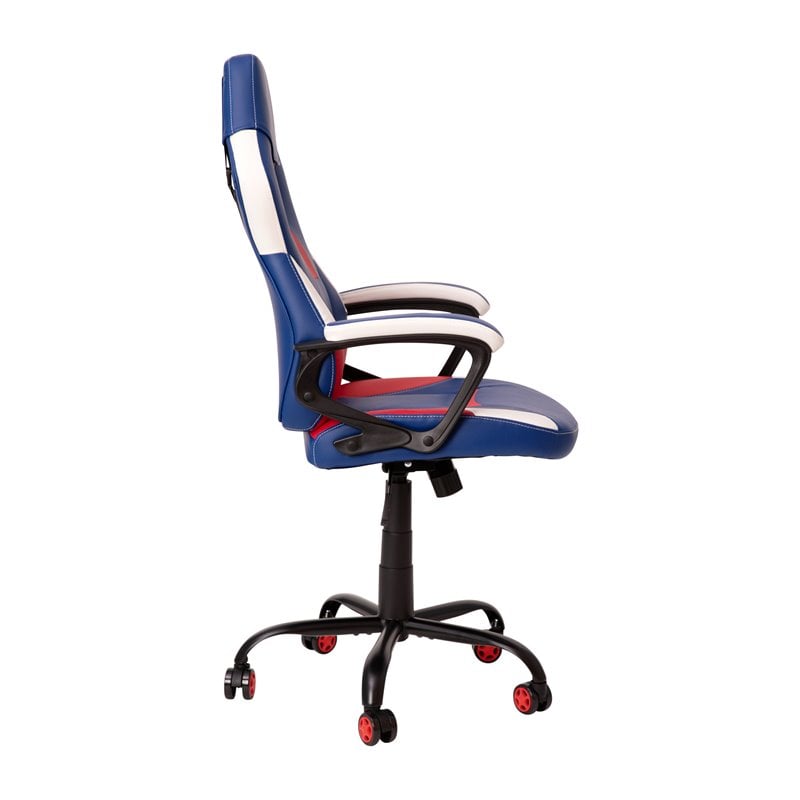 Flash Furniture LeatherSoft Ergonomic Designer Computer Gaming Chair in Blue/Red