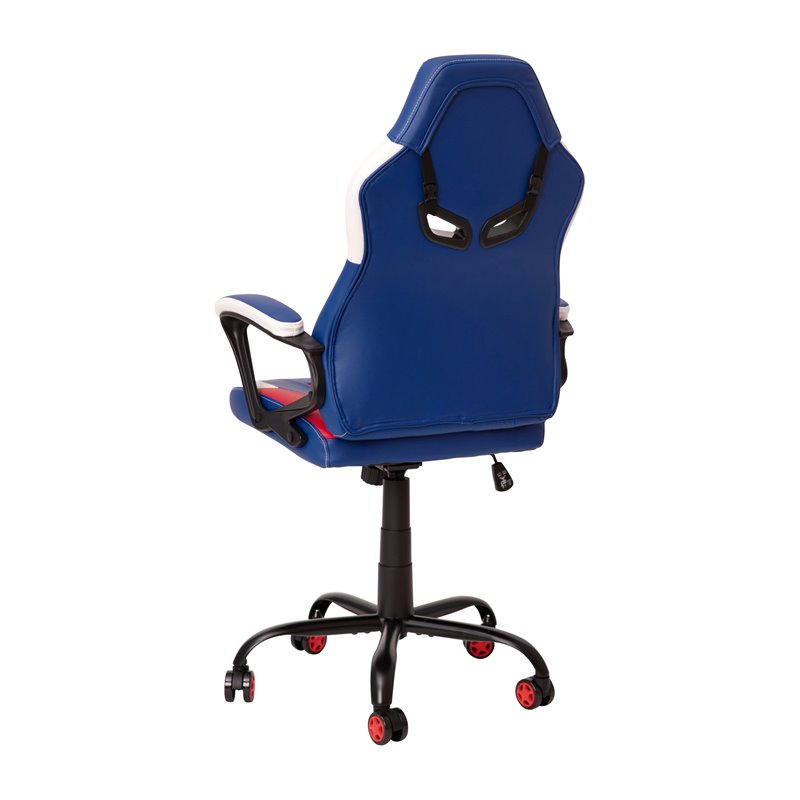 Flash Furniture LeatherSoft Ergonomic Designer Computer Gaming Chair in Blue/Red