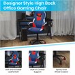 Flash Furniture LeatherSoft Ergonomic Designer Computer Gaming Chair in Blue/Red