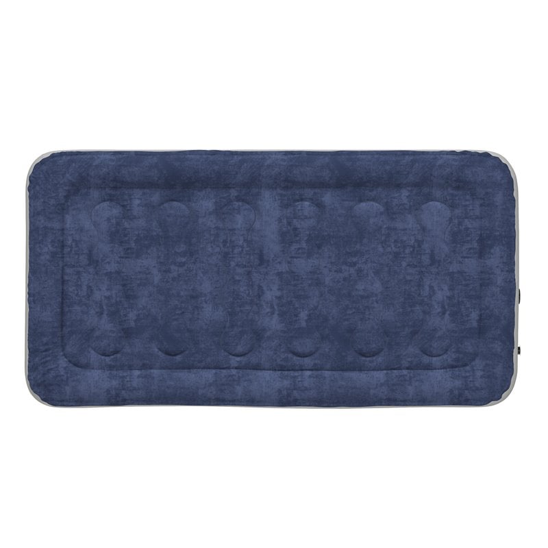 Flash Furniture PVC Plastic and Flocked Twin Air Mattress in Blue/Gray