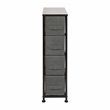 Flash Furniture 4 Drawer Cast Iron Vertical Slim Storage Dresser in Black/Gray
