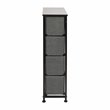 Flash Furniture 4 Drawer Cast Iron Vertical Slim Storage Dresser in Black/Gray