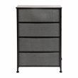 Flash Furniture 4 Drawer Cast Iron Vertical Slim Storage Dresser in Black/Gray