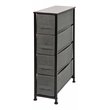 Flash Furniture 4 Drawer Cast Iron Vertical Slim Storage Dresser in Black/Gray
